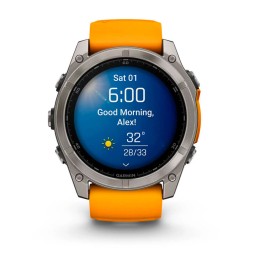 Garmin Fenix 8 AMOLED, 51 mm Sapphire, Titanium с Spark Orange/Graphite