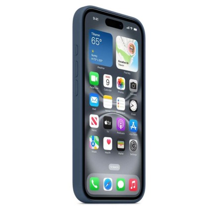 Чехол накладка для iPhone 16 Silicone Case with MagSafe Denim